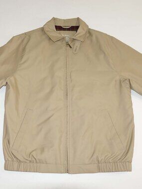 L.L. Bean Men's H2Off Harrington Jacket Size Small Beige Zipper Front Lined S